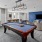 a pool table in a room